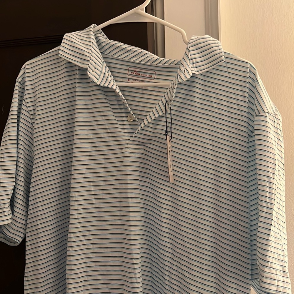Peter Millar striped polo shirt size L